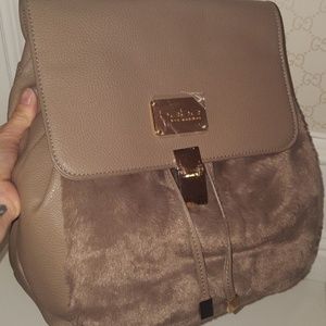NEW bebe Faux Fur Dorothea Drawstring Backpack